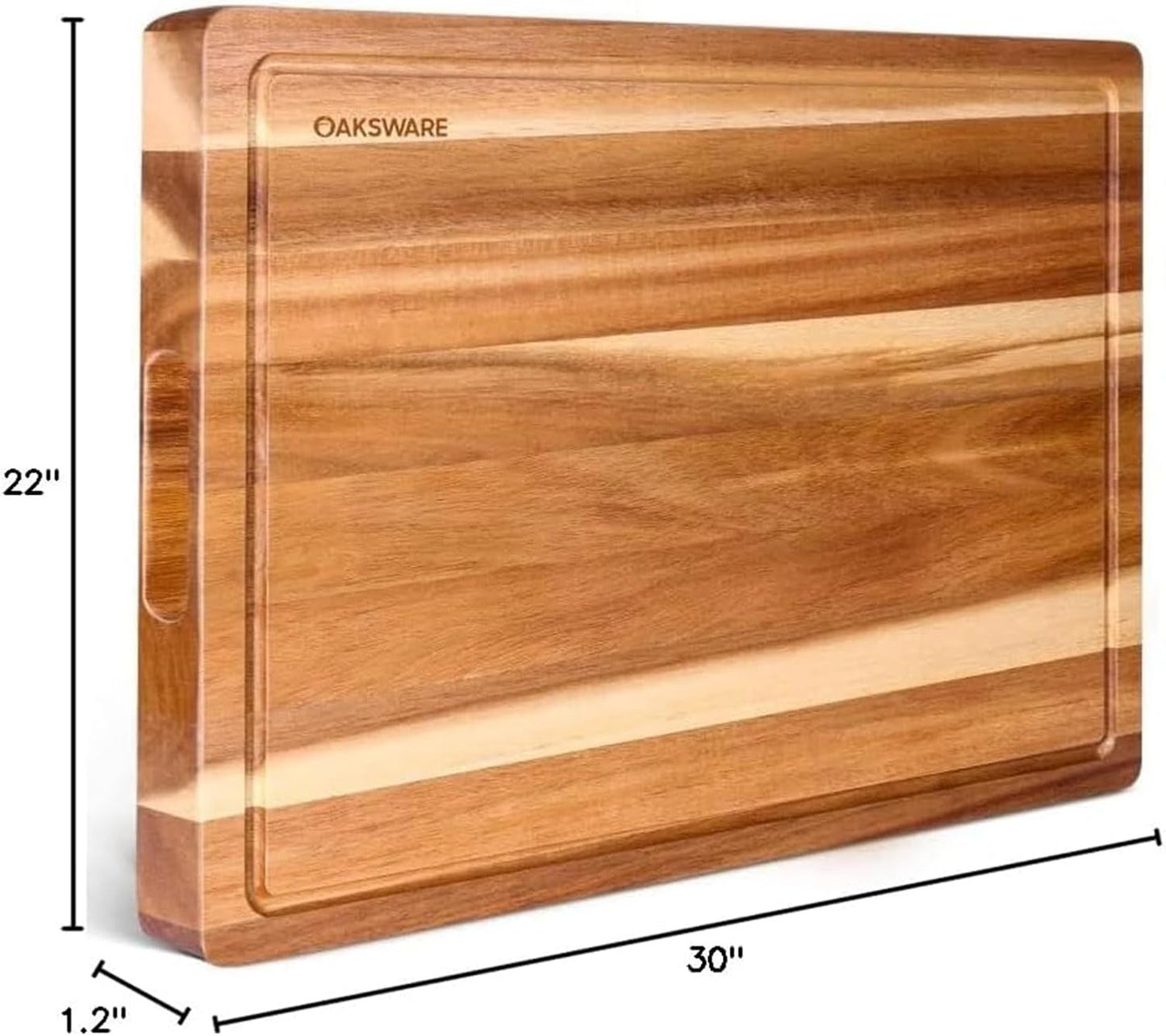 Cutting Boards, 16.5x13 Large Acacia Wooden Cutting Boards for Kitchen, Edge Grain Reversible Wood Chopping Board with Juice Groove and Handles, Pre-Oiled Carving Tray for Meat & Cheese