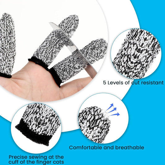 14 Pieces Finger Covers, Finger Sleeve Cots Protector for Finger Tips, Reusable Thumb Finger Protectors Cut Resistant Guards for Kitchen Sculpture Work