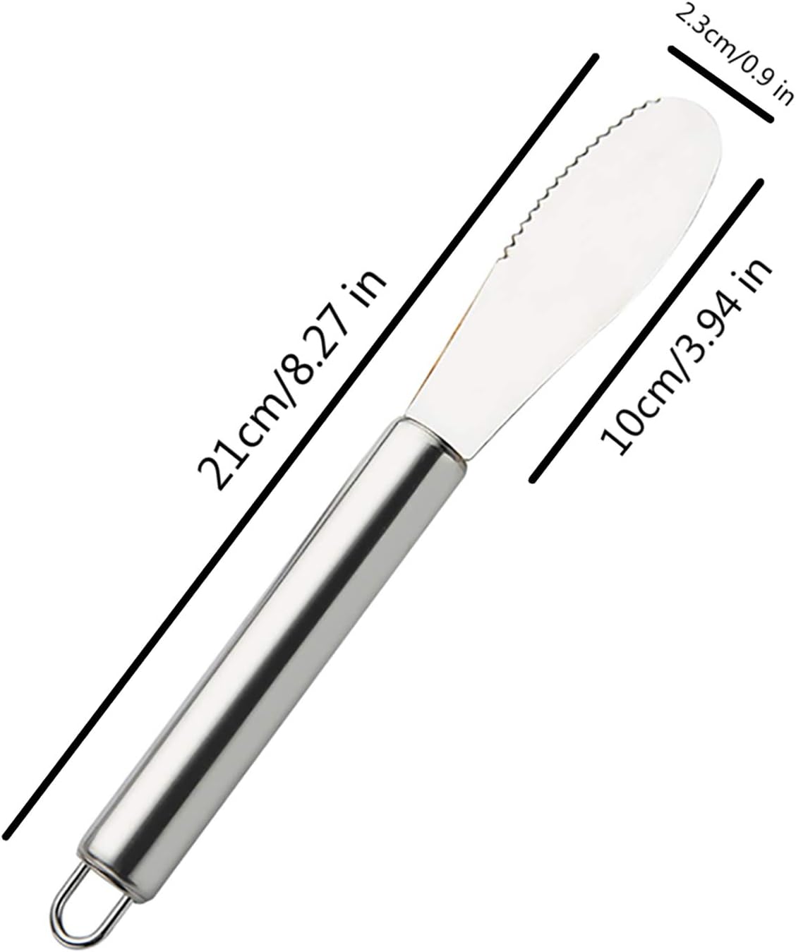 Wide Butter Spreader Knife Set 4-Piece Stainless Steel Cheese Knife Serrated Edge Sandwich Condiment Jam Bread Cream Knives 7.8-inch (Set of 4)