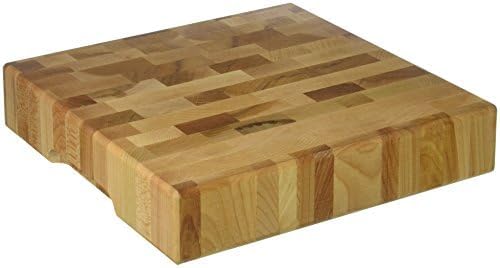 Maple End Grain Butcher Block, Rubber Feet, 10 x 10 x 2 in | End Grain Cutting Board, model L10102