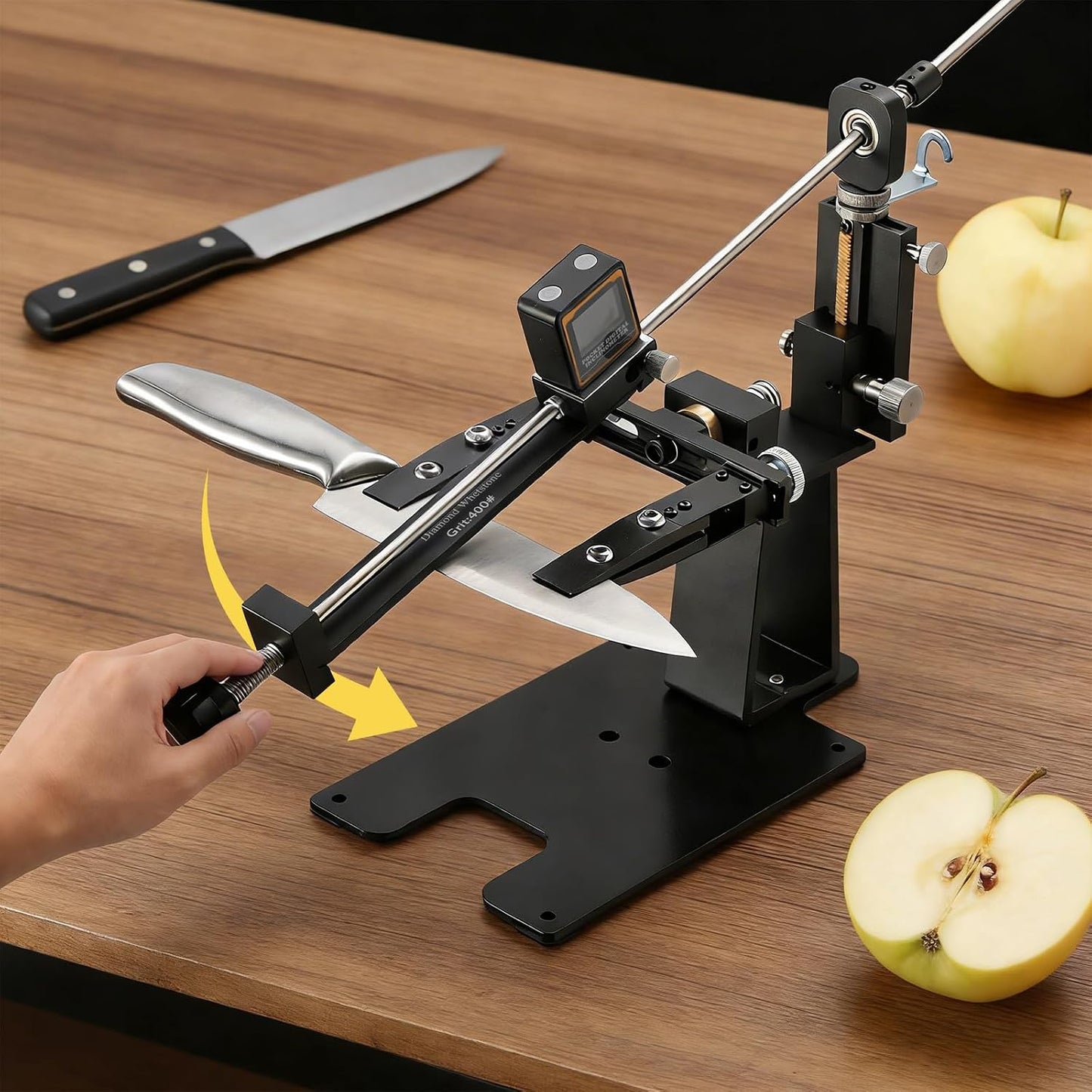 Precision Knife Sharpening System, 11°-30° Professional Knife Sharpener | 5 Diamond & Ceramic Stones for Kitchen Knife - Gifts for Men, Dad