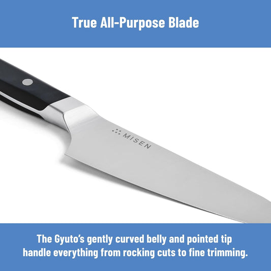 6.5-Inch Gyuto Knife – AICHI ACUTO440 High-Carbon Stainless Steel, Rust-Proof Japanese Chef’s Knife, Ergonomic Rounded Spine for Precision & All-Purpose Use - Black