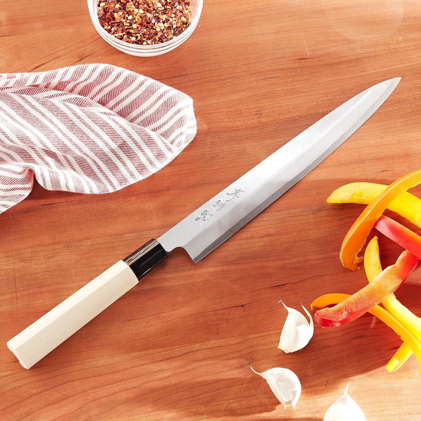 High-Carbon SK-5 Japanese Yanagi Sashimi Knife, 240mm