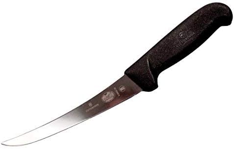 Fibrox 6-In Curved Boning & Fillet Knife, Flexible Steel Blade | Ergonomic non-slip handle for meat and poultry, Swiss made precision tool, NSF approved professional grade kitchen cutlery