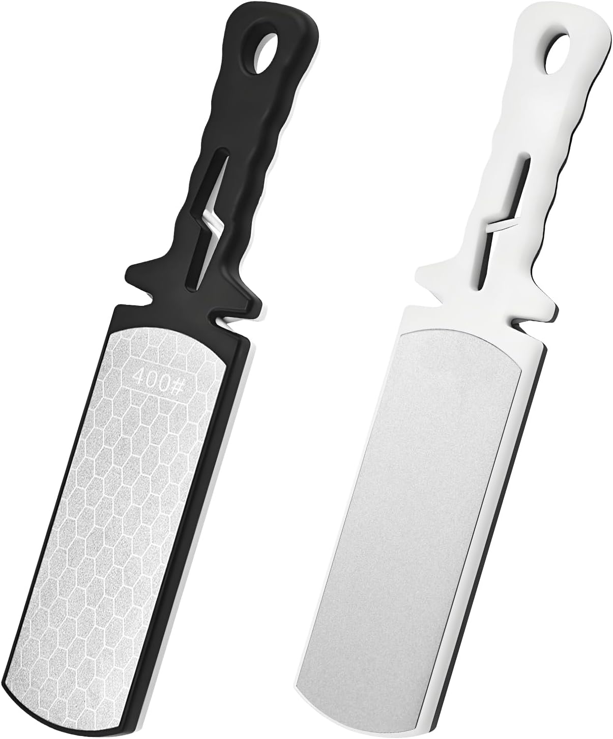 Diamond Sharpening Stone,400/1000 Grit Handheld Double-Sided Diamond Sharpener 5 in 1 Honeycomb Surface Knife Sharpener Plate Whetstone with Ceramic & Tungsten Steel Scissor Slot for Kitchen Outdoor