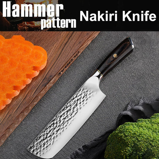 7" Nakiri Knife - Razor Sharp 7-inch Vegetable Cleaver for Kitchen | High Carbon Stainless Steel Multipurpose Asian Vegetable Knife | Japanese Chef's Knife for Chopping, Dicing & Slicing