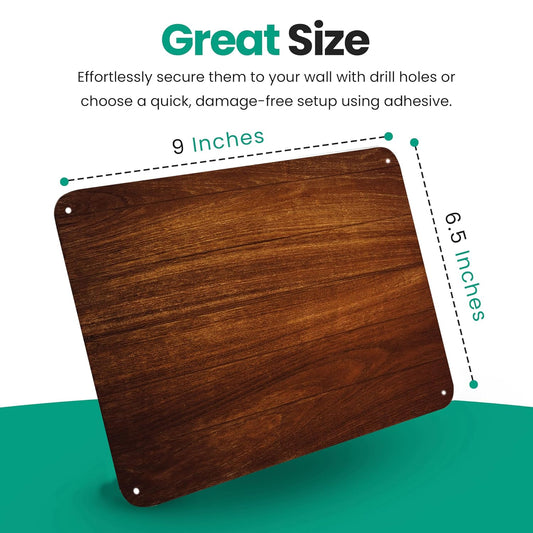 9 inches x 6.5 inches Stainless Steel Plate for Magnets, 3M Adhesive Back, Mounting Screws, Ideal for Magnetic Shelf, Spice Holders, Fridge Magnets. Mount Anywhere! (Timber, 1 Pack)