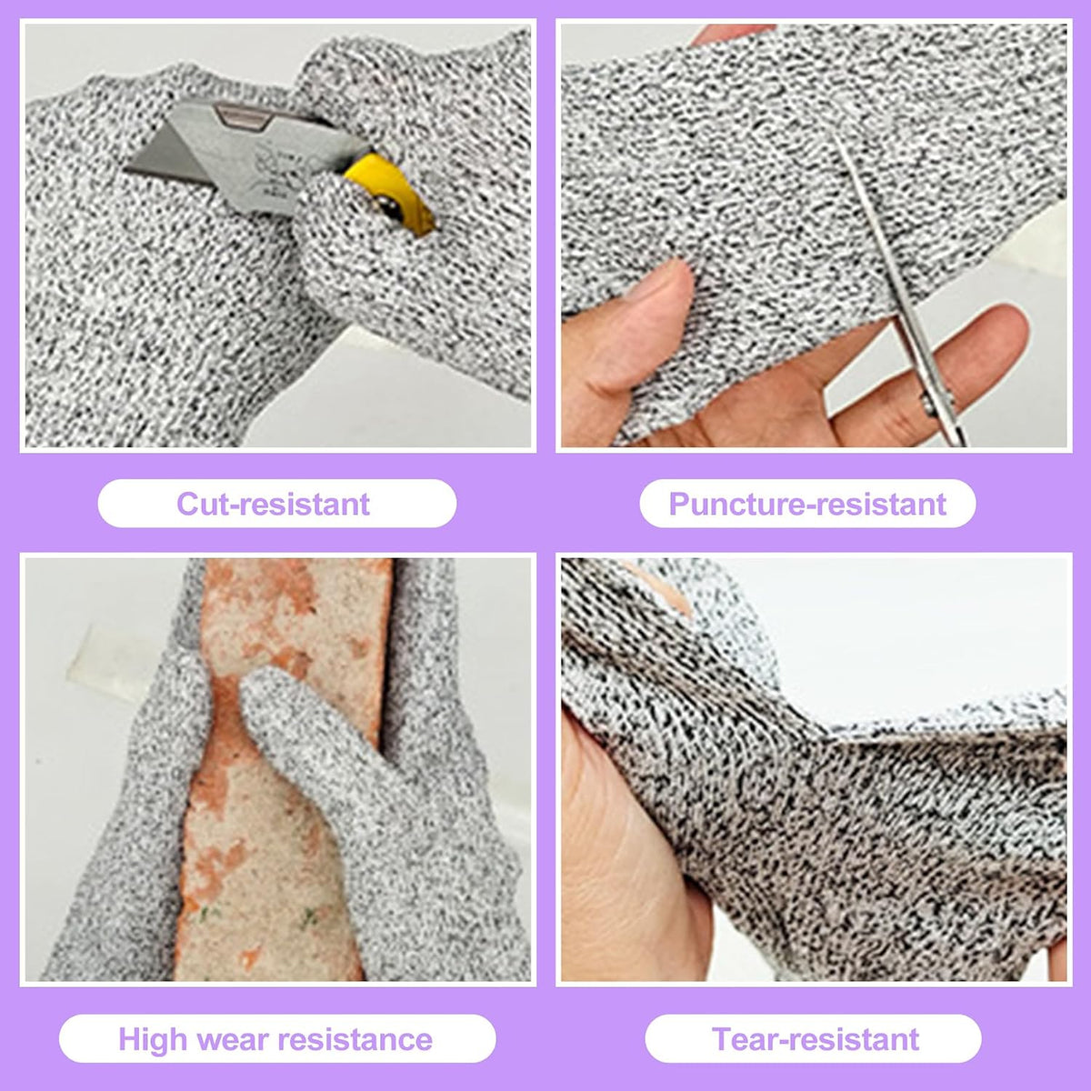 4 Pack Oyster Shucking Knife Set Stainless Steel Oyster Knives with 2 pas Cut Resistant Gloves Oyster Opener Clam Knife Shucker Tool Kit for Seafood Shellfish