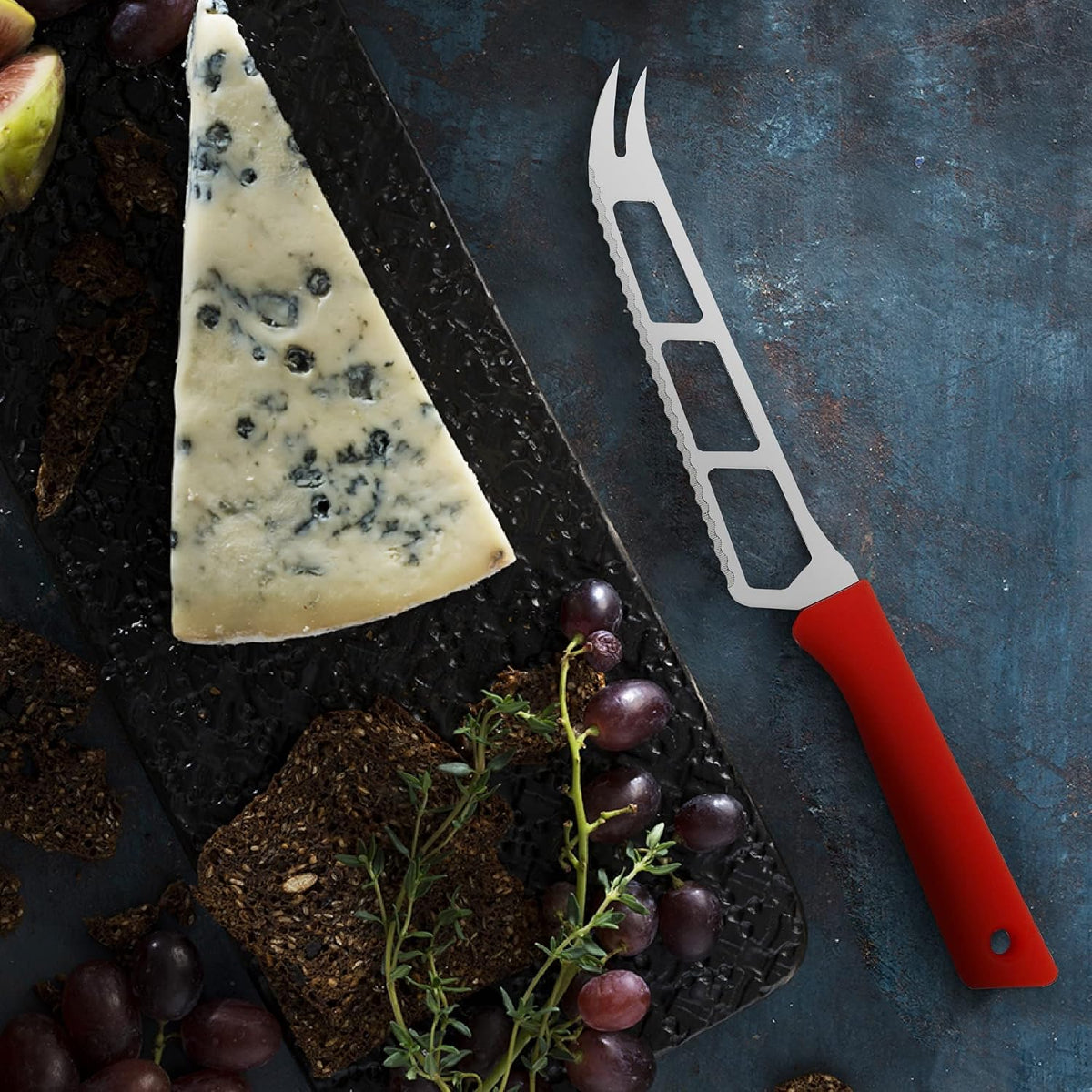 Petite Messer 6” Cheese & Tomato Knife, Red - German 1.4116 Stainless Steel & Ergonomic Handle - Lightweight, Rust Resistant & Easy to Maintain