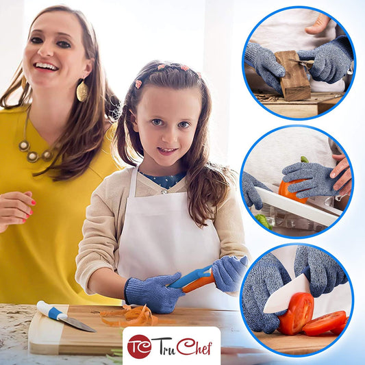 Kids Cut Resistant Gloves | Level 5 Safety for Cooking, Gardening & Whittling | Real Kitchen Protection for Kids
