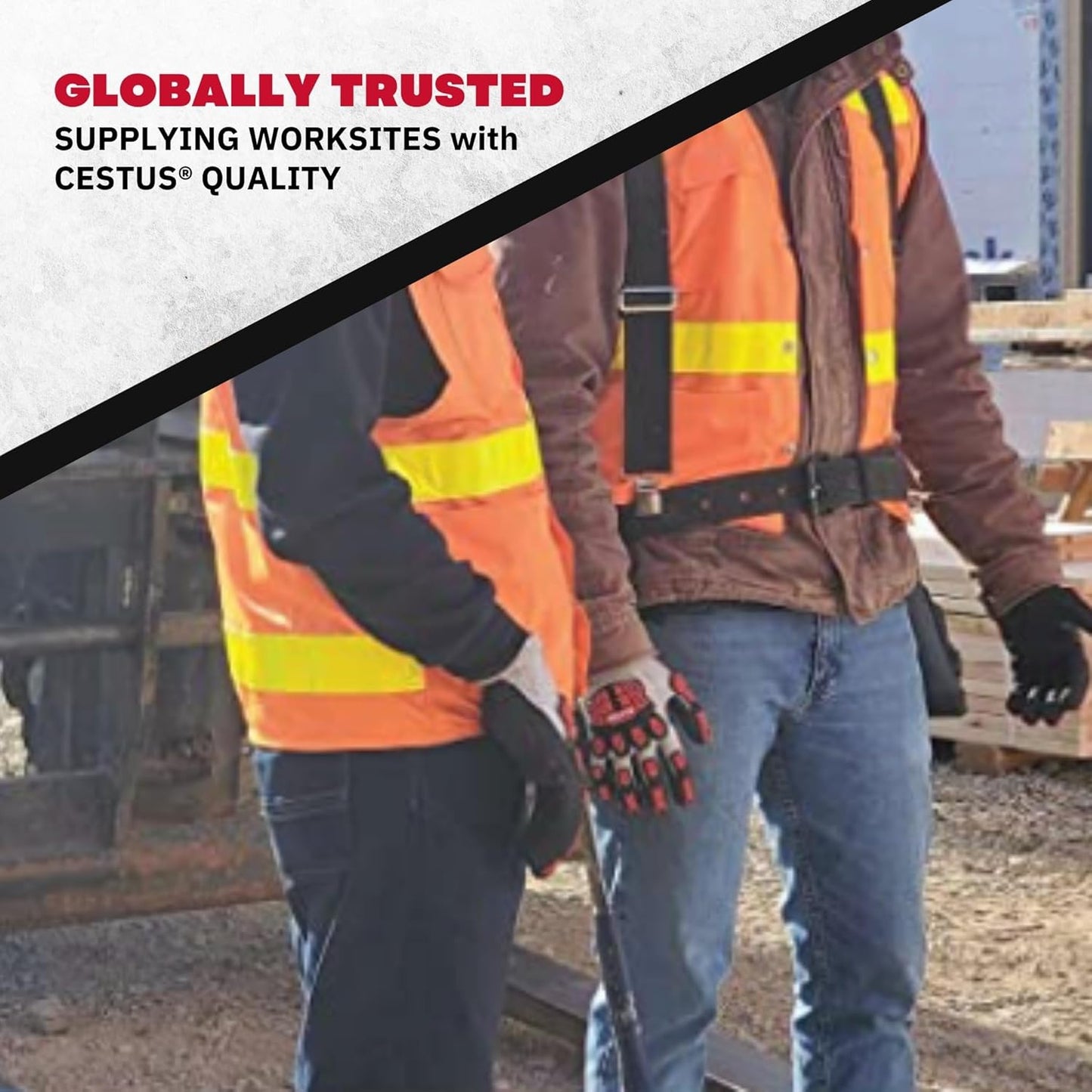 Cestus Brutus HD, Level A7 Cut Resistant Work Gloves, Impact Gloves, Nitrile Coated, Touchscreen, Puncture Resistant