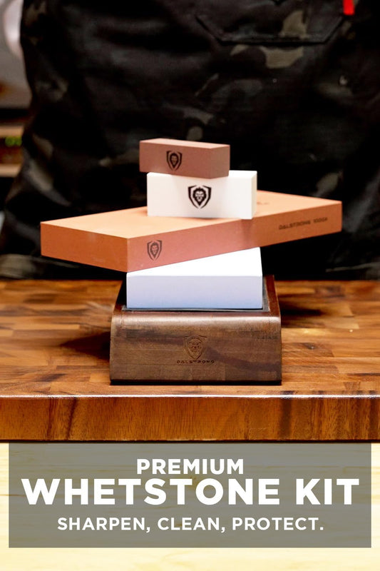 Whetstone Set #1000/#6000 — XL Corundum Sharpening Stones — For Restoring Dull Knives, Maintaining Any Kitchen Blade, Beginner to Pro — Non-Slip Base, Angle Guide, Customer Support