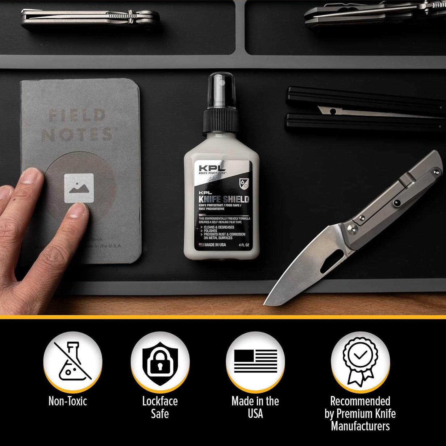 – Knife Shield Corrosion Preventive – Food Safe Rust Protection & Water Based Cleanser – 4 fl oz