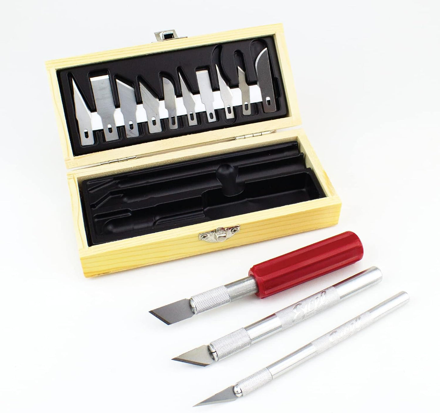 14-Piece Woodworking Set – Precision Craft Knife Set with K5 Handle, Assorted Blades, Gouges & Routers With Storage Case – Ideal for Carving, Model Making & Craft – Made in the USA
