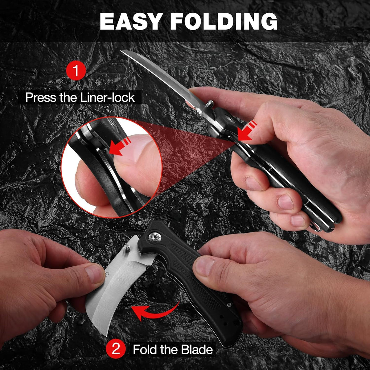 Pocket Knife, Hawkbill Folding Utility Knife | Electrician Knife with Lanyard Hole and Belt Clip for Cable Skinning and Carpet, Linoleum, Cardboard, Rope, Wire Cutting