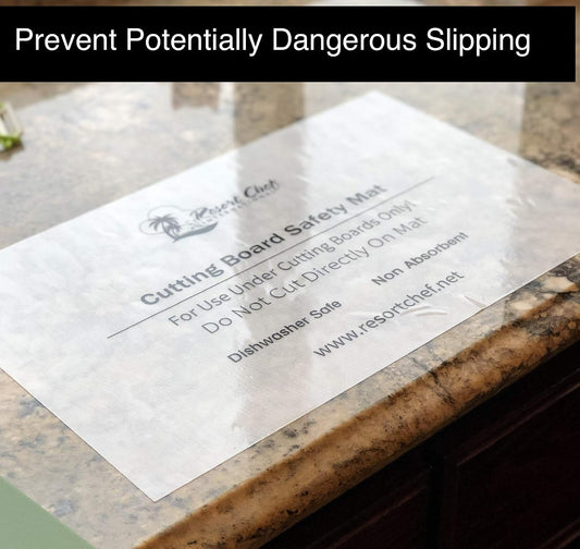 Non-Slip Safety Mat for Under Kitchen Cutting Boards - Hygienic Non-Absorbent and Dishwasher Safe