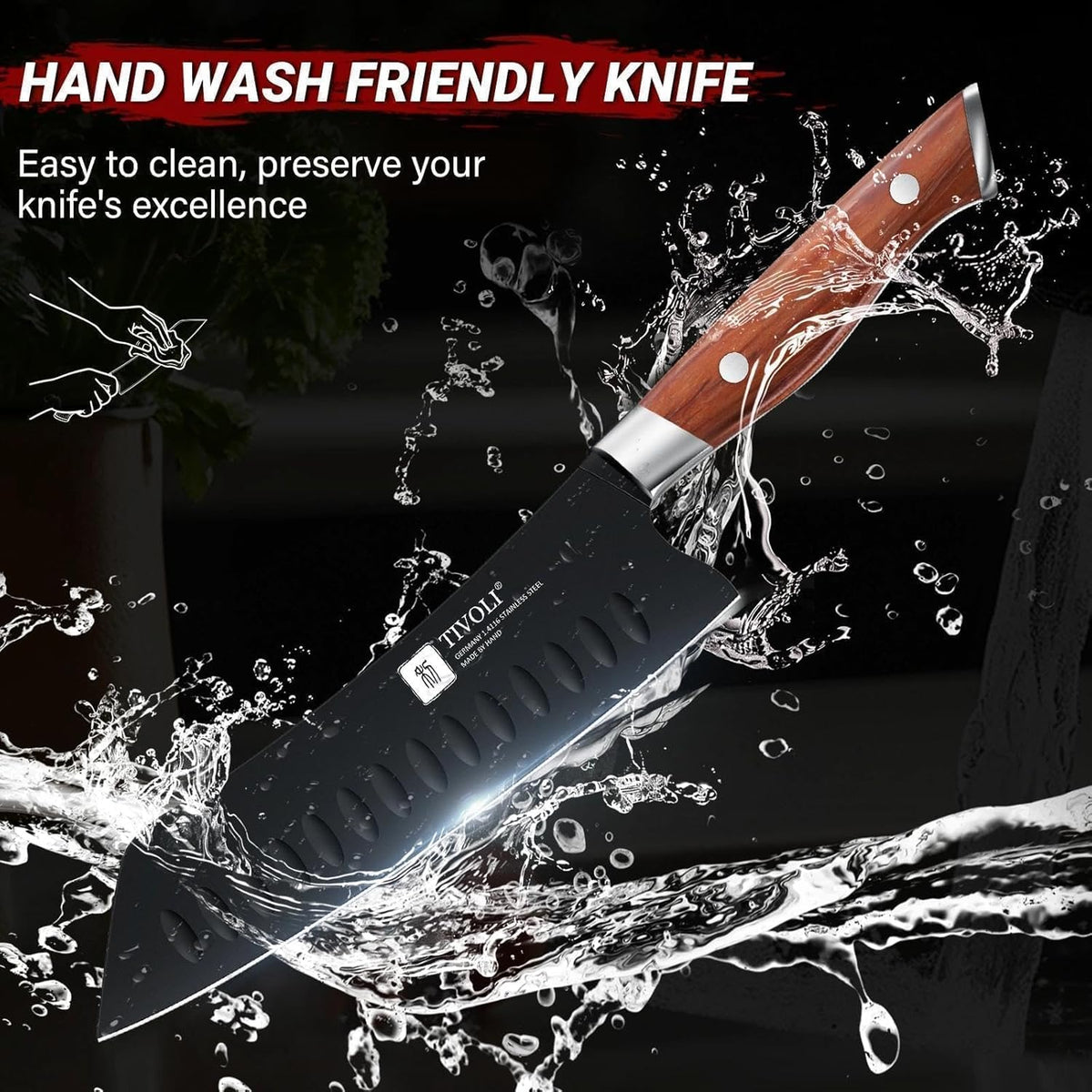 Chef Knife Set, Professional 5PC Ultra Sharp Knife Set | German High Carbon Stainless Steel, Full Tang Ergonomic Wood Handle, Gift Box, Stain Resistant & Easy to Clean, for Cooking