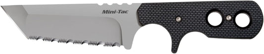 COLD STEEL Mini Tac Tanto 3.75" AUS8A Razor-Sharp Blade 3" Griv-Ex Handle Tactical Fixed Blade Neck Knife w/Secure-Ex Sheath