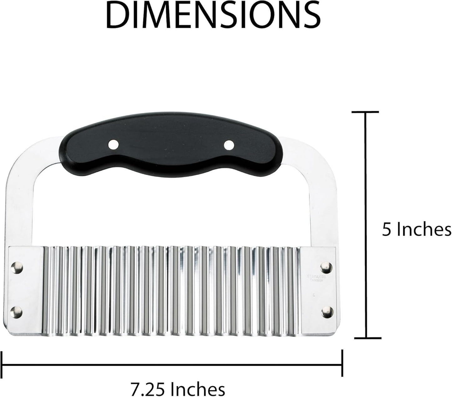 Kitchen Crinkle-Cut Wave Slicer French Fry Vegetable Cutter, Stainless Steel Blade, For Waffle Fries Chips Decorative Vegetables Holiday Meal Prep And Baby-Led Weaning