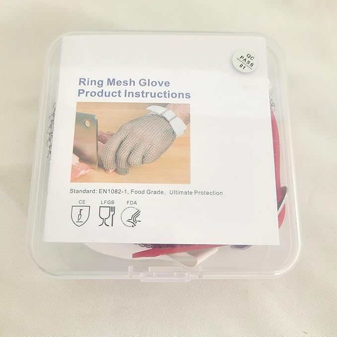 Cut Resistant Glove Food Grade Stainless Steel Chainmail Glove for Ultimate Cutting Protection Meat Cutting Oyster Shucking (XS)