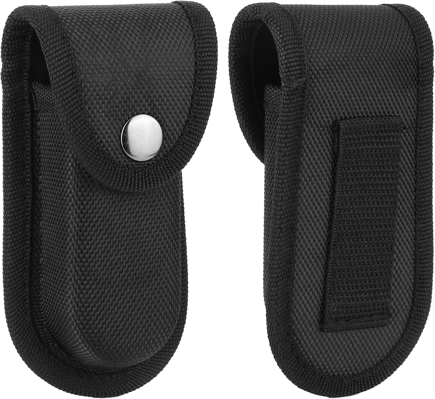 2Pcs Nylon Pocket Knife Holder, Folding Knife Sheath with Snap Closure & Belt Loop, Vertical/Horizontal Knife Case for Belt, Pocket Knife Holster for Multitool, Swiss Army Knife