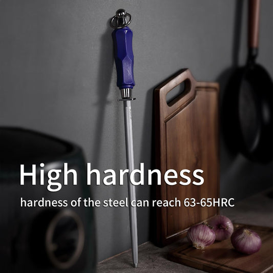 Honing Steel 10 inch Professional Knife Sharpener Honing Rod, Fine Lines, High Carbon Steel, High hardness, Knife Sharpening Steel