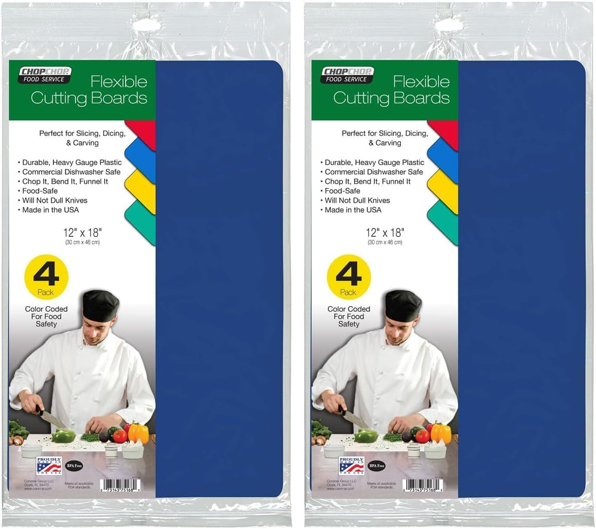 Cut N' Funnel Multi-Color Heavy Gauge Cutting Board Mats