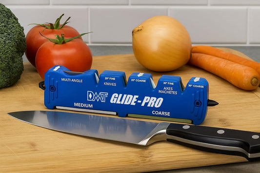 DMT Glide-Pro Multi Tool Blade Sharpener, Coarse/Fine Grinding, Multi-Angle Knife, Machete, and Axe Sharpener with Diamond Sharpening Stone, Tungsten & Ceramic Surfaces, 5.25"L x 1.25"W x 0.5"H