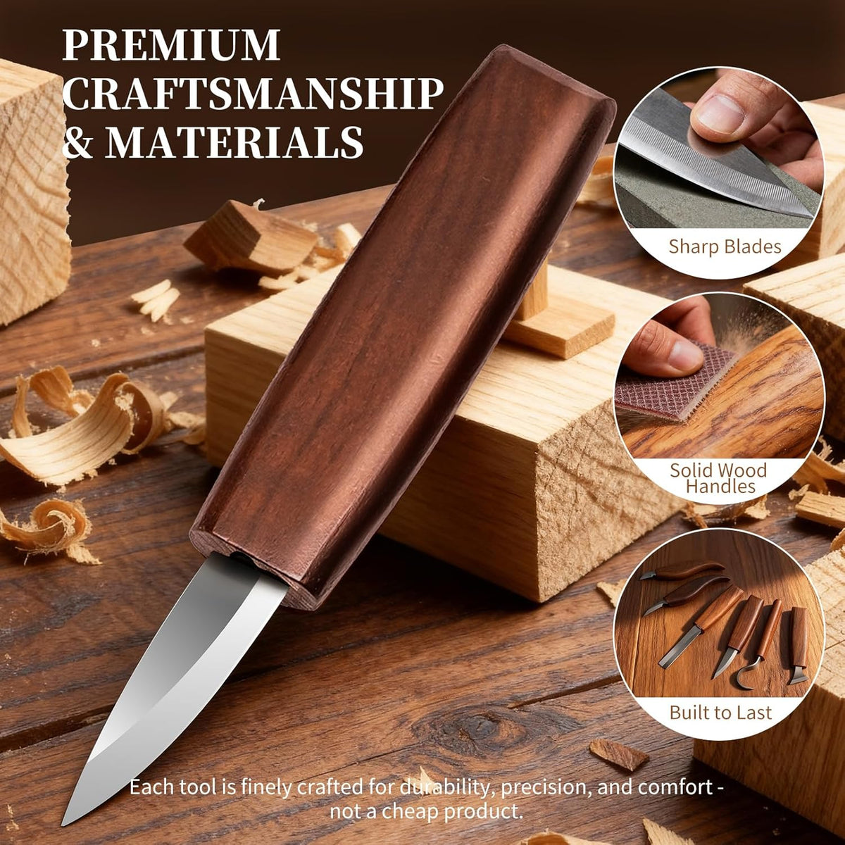 Wood Carving Kit, 32-Piece Professional Whittling & Carving Tool Set with Walnut Handle Knives, Detail Gouges, Sharpening Stone, Strop, Basswood Blanks and Gloves for Adult Hobbyists & Craft