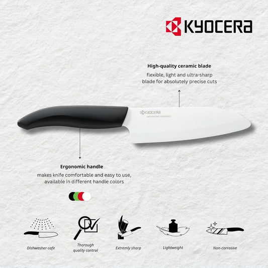 Advanced Ceramics – Revolution Series 3-Piece Ceramic Knife Set: Includes 6-inch Chef's Knife; 5-inch Micro Serrated Knife; and 3-inch Paring Knife; Black Handles with White Blades