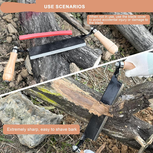 8 Inch Draw Knife for Woodworking - Multi-Purpose Debarking Tool, Spoke Shave & Wood Shaving Tool, Durable & Efficient for Carving, Shaping, Log Stripping (Straight 8 in)