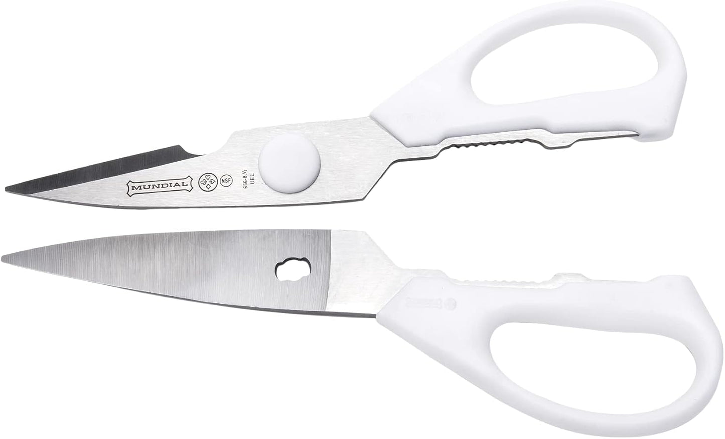 W656 Kitchen Take-Apart Shears, 8-Inch, Stainless Steel Blades, Ergonomic Non-Slip White Handle, Ideal for Cutting