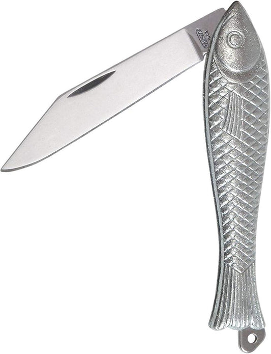 Classic Silver Fish Knife - Iconic Small Pocket Knife for EDC - 420 Stainless Steel Blade - Durable utility keychain knife - Original Czech Rybicka