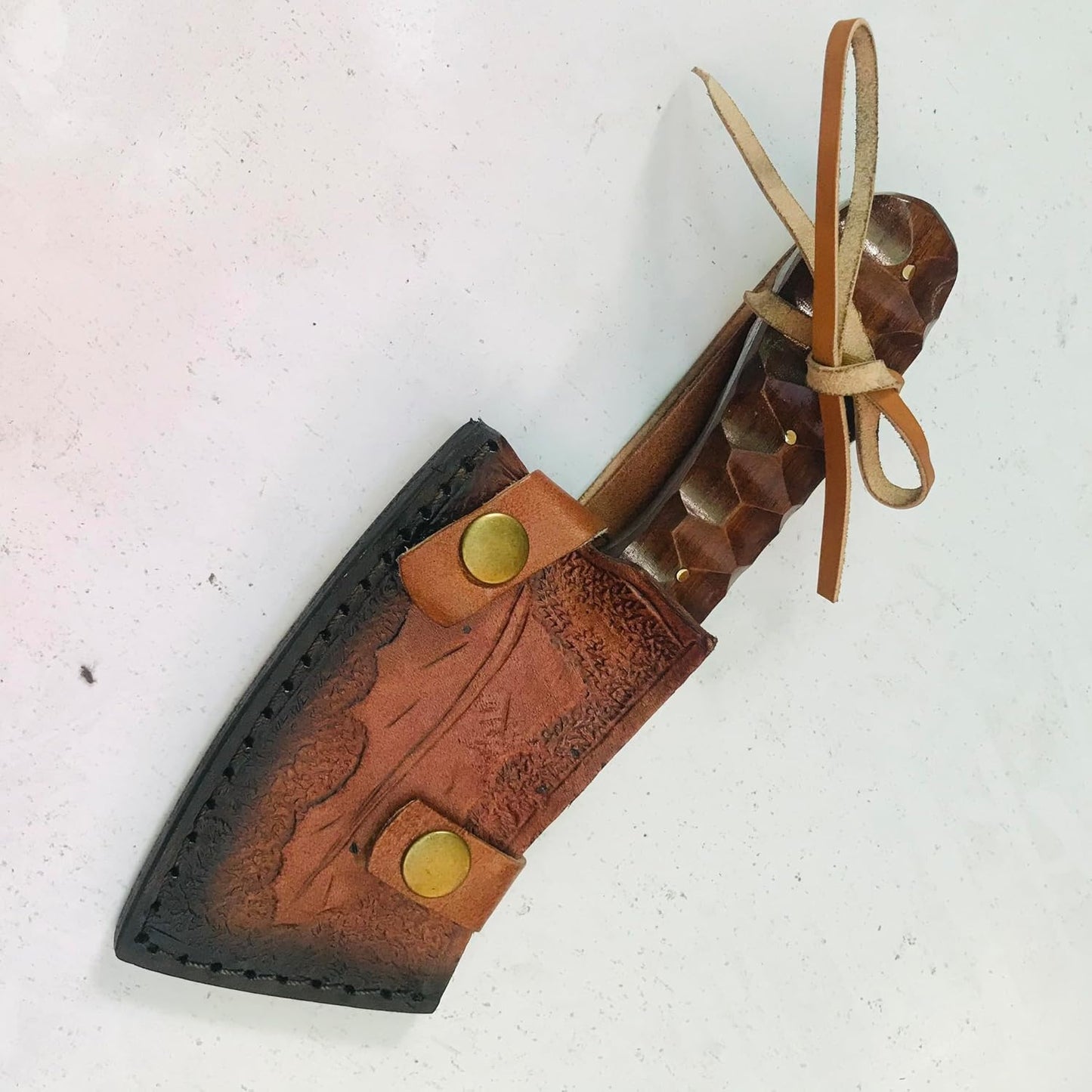 Handmade Mini Cleaver Fixed Blade Heavy Duty Sharp Kitchen Kinife with Sheath Butcher Knife for Chopping Hand Forged HC Steel for Home Outdoor Camping Cleaver Chef knife OC-CK-9988