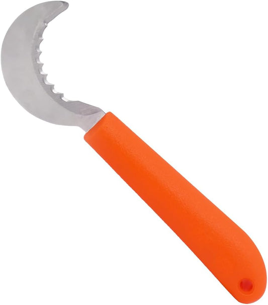 Grape Hook Knife K101M Mini Harvest/Utility Hook Knife, Grape And Melon, 2.5-Inch Curved Serrated 440 Stainless Steel Blade , Orange