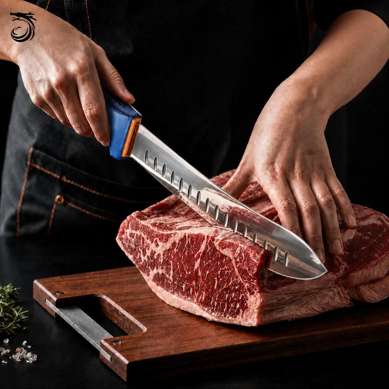 3 Pcs Butcher Knife Set, Stainless Steel Boning & Carving Knives, Sharp Kitchen Cutlery for Meat Cutting Trimming, Perfect for Home Kitchen, Outdoor Camping BBQ & Holiday Gift