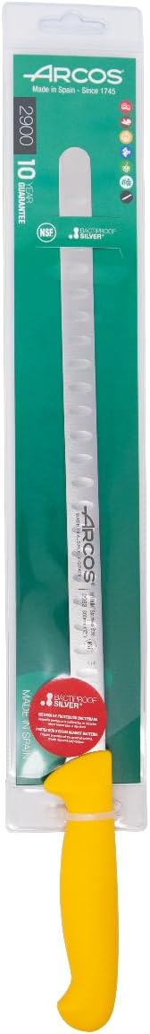 Salmon Knife/Fish Knife 12 Inch Nitrum Stainless Steel and 300 mm blade. Ergonomic Polypropylene Handle. Series 2900. Features different handle colors to make it easier. Color Red.