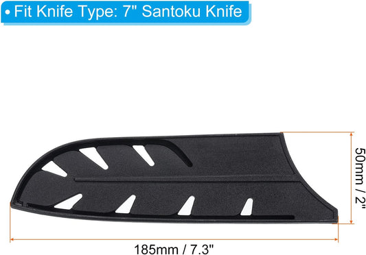 Plastic Safety Knife Cover Sleeves for 7" Santoku Knife, 2 Pack Knives Edge Guard Blade Protector Universal Knife Sheath for Kitchen, Black