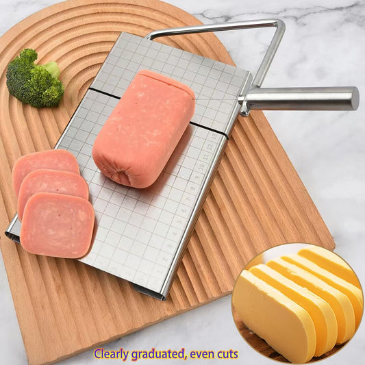 Cheese Slicer with 16 Replacement Wire, Cheese Cutter Board for Cutting Ham