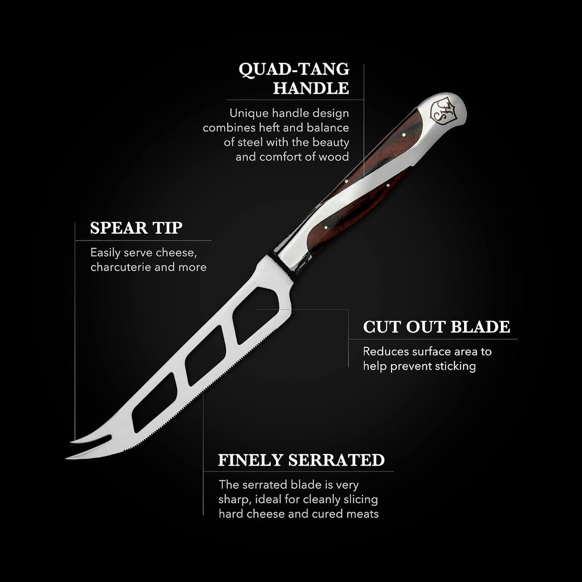 5" Cheese and Tomato Knife | Durable Pakkawood Handle | Perfect for Cutting, Slicing, and Serving