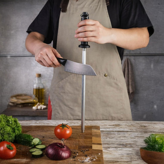 12-Inch Honing Rod for Kitchen Knives – Stainless Steel Knife Sharpening Rod with Ergonomic Handle, Professional Knife Sharpener Stick (12)