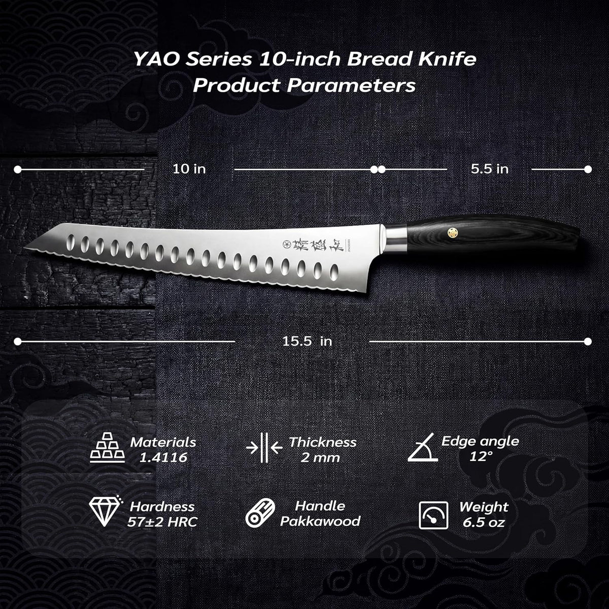 Bread Knife for Homemade Bread,Serrated Blade 8 in with Cover | Offset Handle, Outward-Curved Edge for Clean Even Slices, Slicer Cuts Sourdough, Bagels, Ham, Pineapple, Ideal Gift