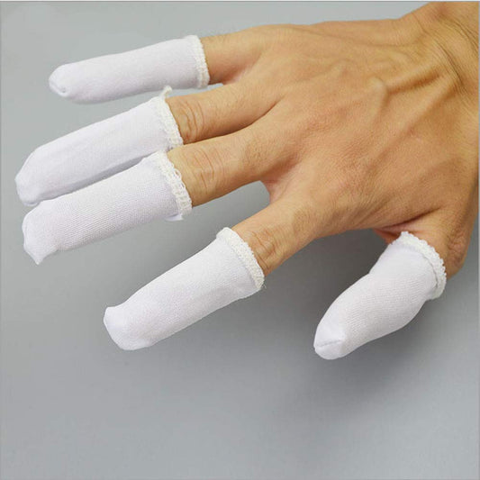 100 Pieces Finger Cots Cotton Finger Guards Elastic Fabric Finger Gloves Finger Protection
