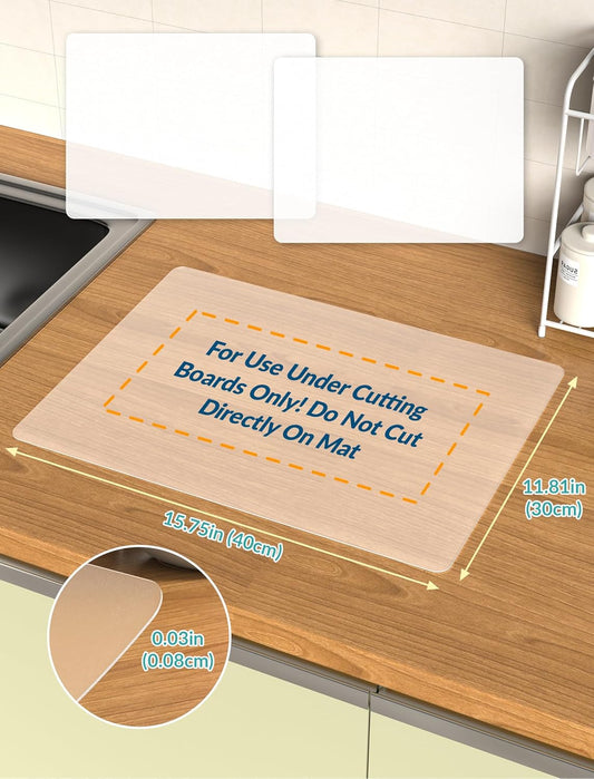 Silicone Non-Slip Mat for Cutting Board, Heat Resistant Trivet, 2PCS | No Installation Needed, Dishwasher Safe Multi-Purpose Pad for Countertop Protection, Coffee Bar, Dining & DIY Craft Use