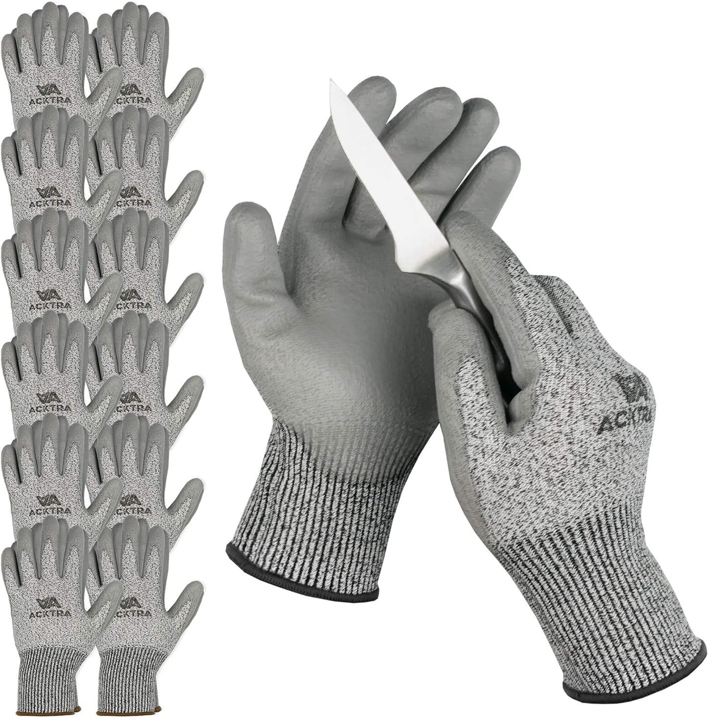 Level 5 Cut Resistant Safety WORK GLOVES, 12 pairs