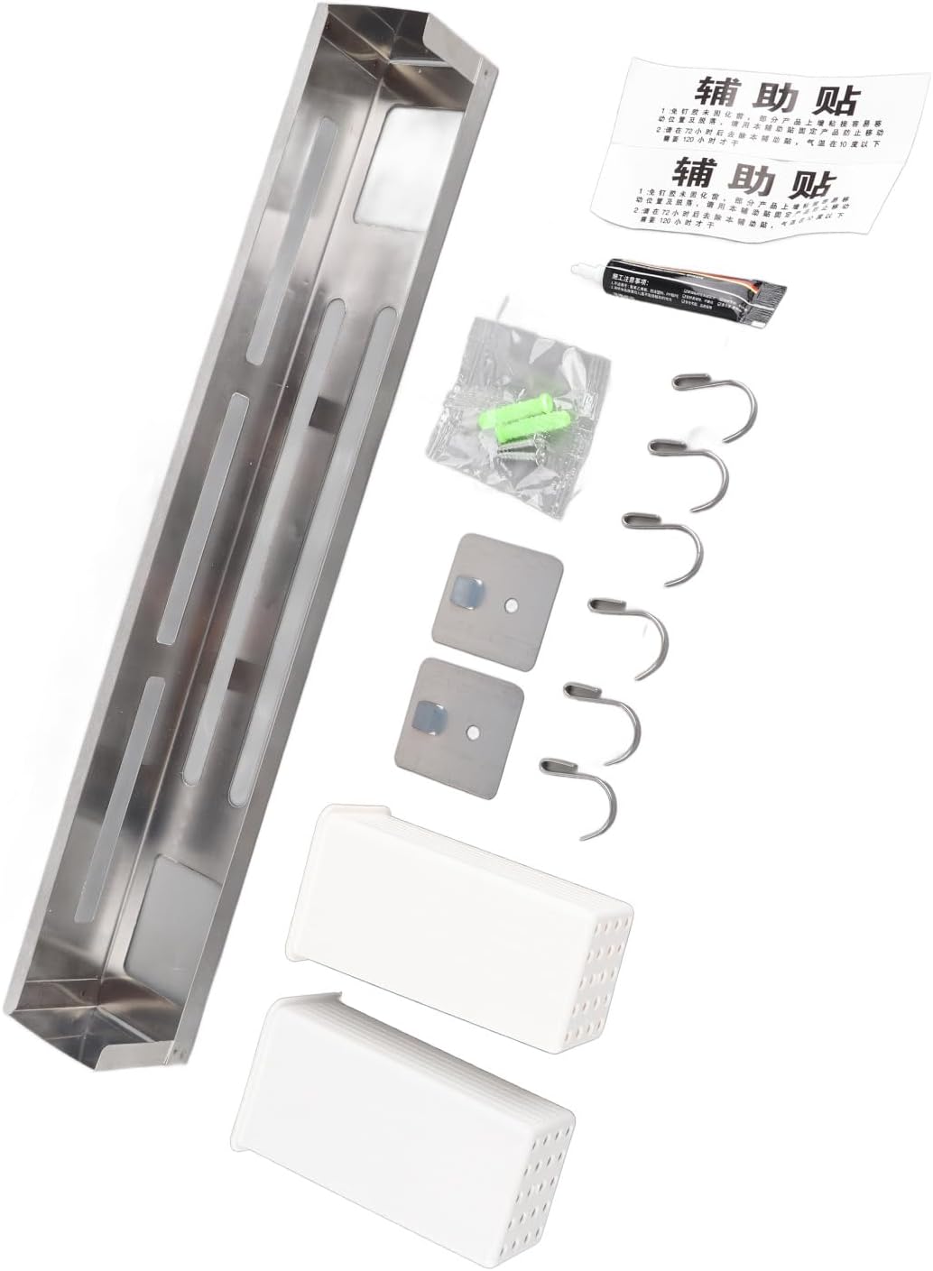 Stainless Steel Wall Mounted Knife Rack, Multifunction Organizer with Metal Hooks for Home, Kitchen Utensil Hanger