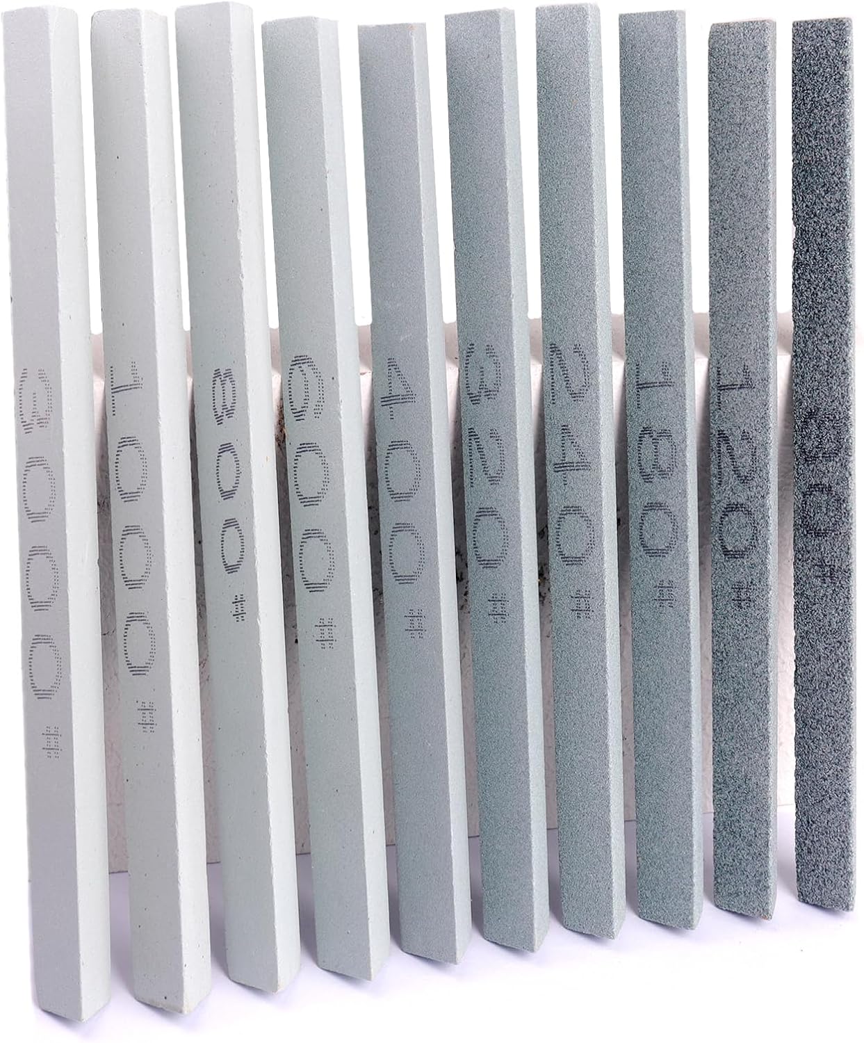 Sharpening Stone Sticks,8pcs Square Green Carbon Oilstone Sanding Bar for sharpening cutting tools, Honing Steel Tool (5.9 * 0.47 * 0.47Inch)
