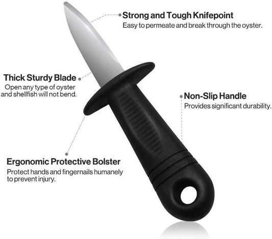 8 Pack Oyster Knife Oyster Shucking Knives - Food Grade Stainless Shucker Oyster Shuckers with Non Slip Handle for Clam Crab Shellfish Seafood Opener