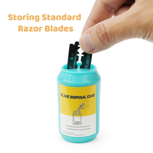 Magnetic Blade Disposal Case & Snapper for 9mm Utility Knife, Used Razor Blade Bank, Reusable Sharps Container for Safety Disposal, Portable Blade Storage Box for Crafting & Workshop, 2-Pack