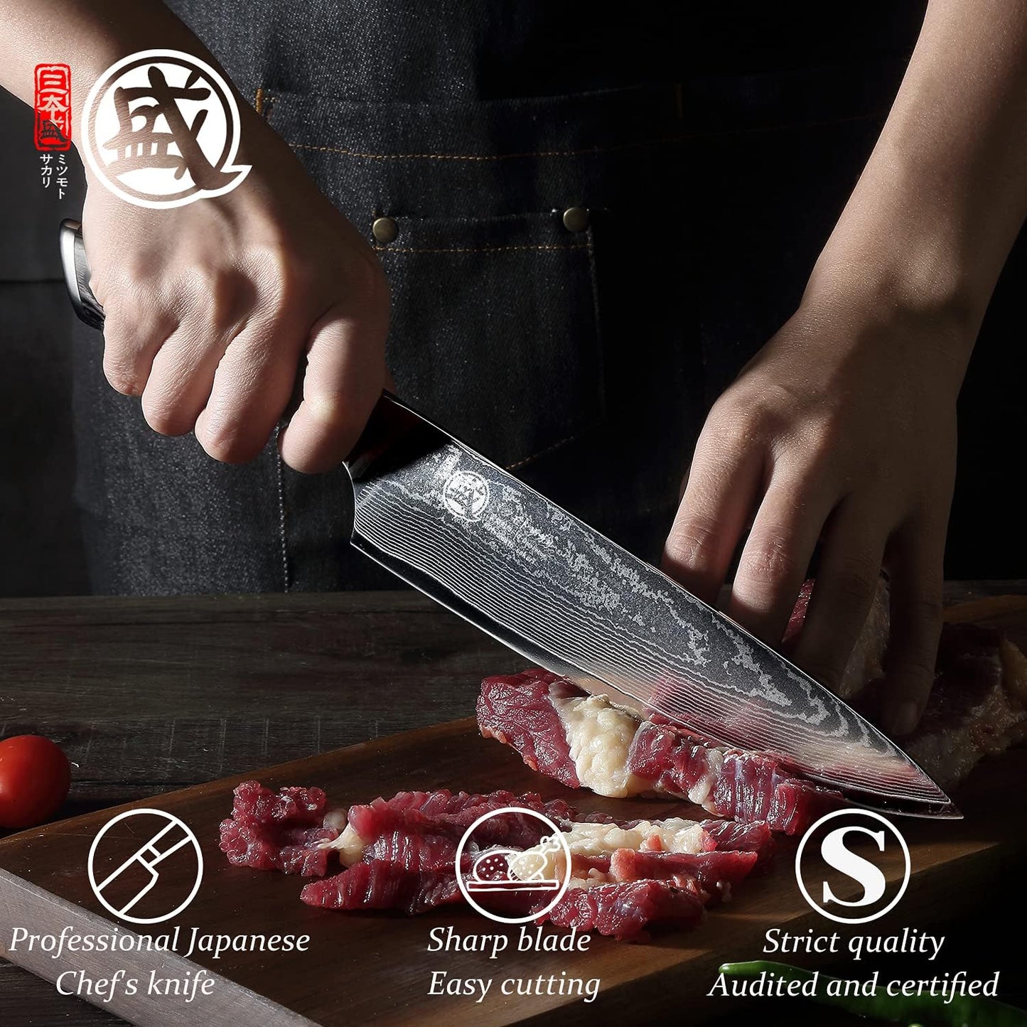 7-Inch Japanese Kiritsuke Chef Knife, AUS-10 Damascus | 67-Layer Forged Construction, Deep-Cryo Heat Treatment, Precision Tip Control, Pakkawood Handle, Sandalwood Box